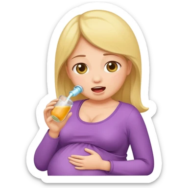 Pregnant women swallowing people sticker