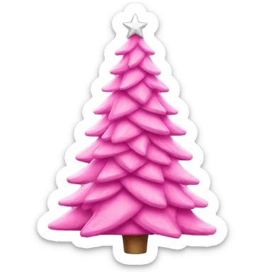 Pink Christmas tree sticker