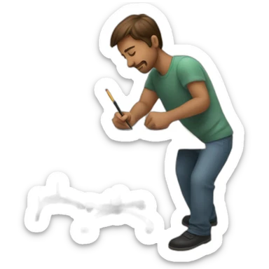 A person drawing on his drawing table  sticker