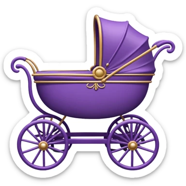 victorian purple baby carriage sticker