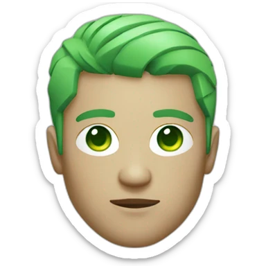 Cyberpunk White men with green gradient and short hair no glasses  sticker