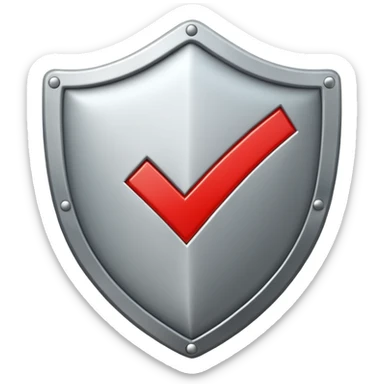 SHIELD with check mark sticker