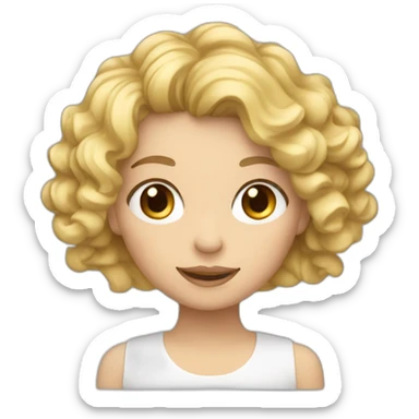 Une fille blonde aux cheveux bouclés sticker