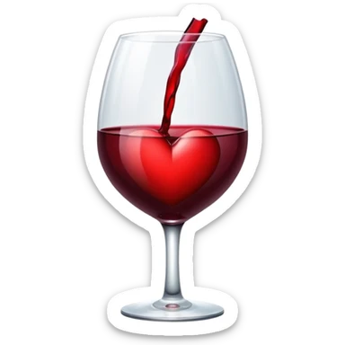 Wine red heart sticker