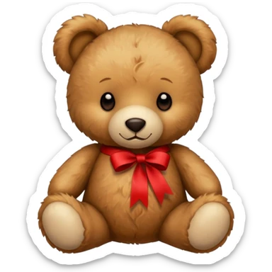teddy bear with red ribbon sticker