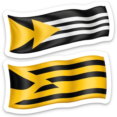 three horizontal stripes: black (top), white (middle), and yellow (bottom) garifuna flag sticker