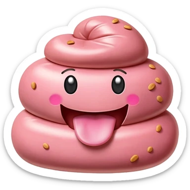 kawaii poop EMOJI made of SPAM MEAT sticker