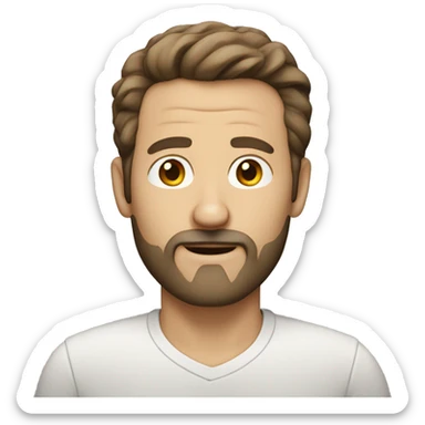 50 year old white man with brown hair and brown goatee sticker