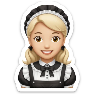 Mango dressed as a maid sticker