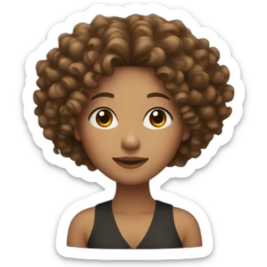 women with curly hair sticker