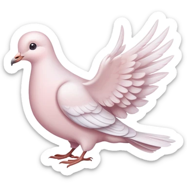 Pastel white-pinkish Romantic dove with sticker