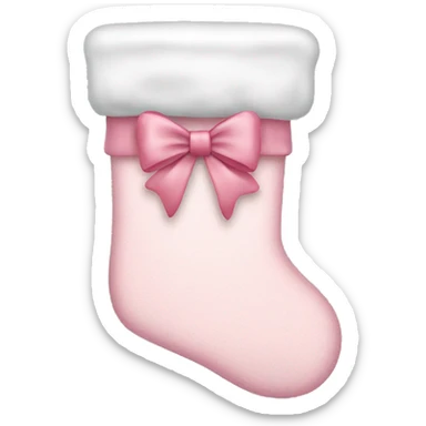  light pink Christmas stocking with bow sticker
