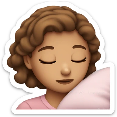 Girl whit brown hair sleeping sticker