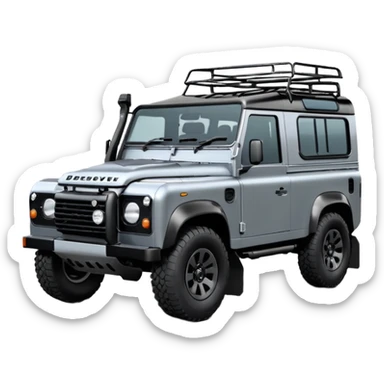 New Landrover Defender in Carpathian Grey with gloss black accents sticker