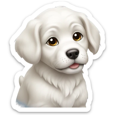 white pekenese puppy sticker