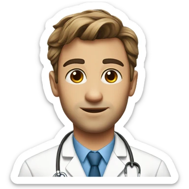 male doctor with pretty eyes and abs sticker