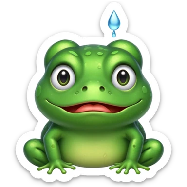 A frog with cry face sticker