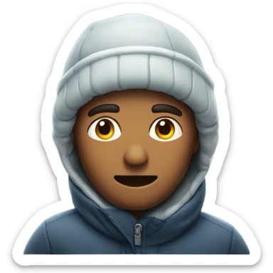 a man in the cold freezing sticker