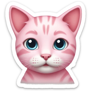 Cute pink cat emoji sticker