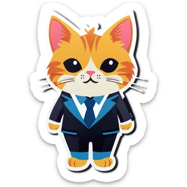Cat with suit on  sticker