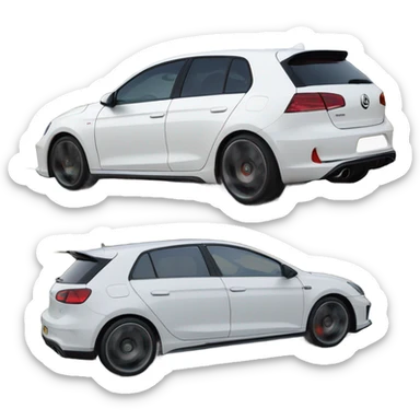 White mark 6 gti with a number plate of J44FBN sticker