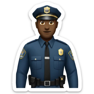 A policeman with African American sticker