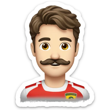 charles leclerc avec moustache et barbe sticker