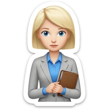 blue eyes short blond hair organizer women sticker