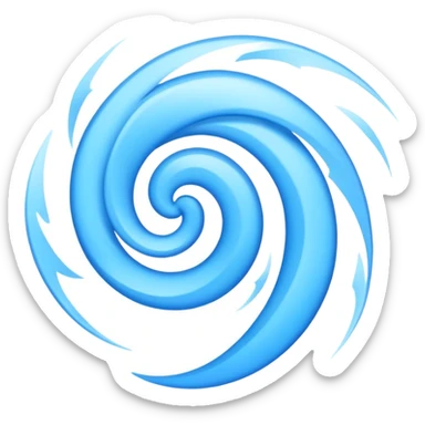 Blue swirling wind, gentle breeze with blue air currents sticker