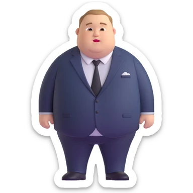 fat ugly man in business suit sticker