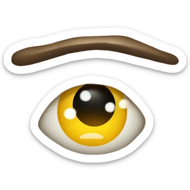 Big glossy eyed yellpw emoji frowning sad face with tear sticker