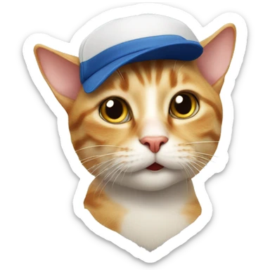 Funny cat in cap sticker