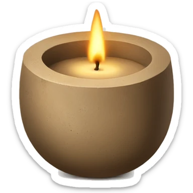 Candle in brown concrete vessel sticker