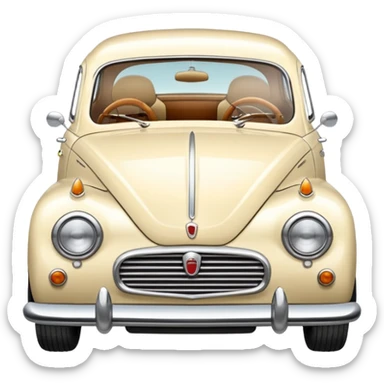 cream vintage car sticker