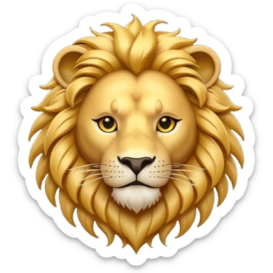 A 3D cartoon lion head tattoo design with flowing mane, bold lines, symbolizing courage and power, Memoji-style. sticker