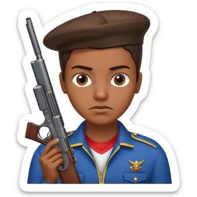 A Venezuelan holding a gun tap sticker