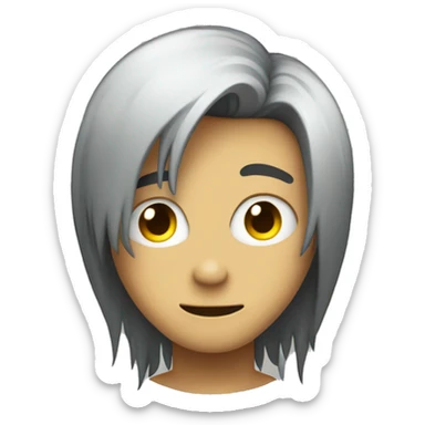 Emo kid with swooping hair  sticker