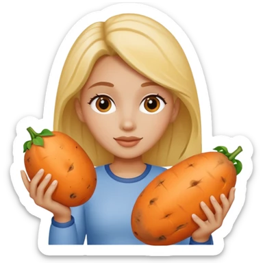 Luna con un camote sticker