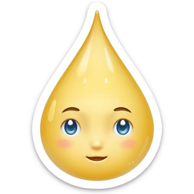 I want a water squirt emoji but its colored a yellowish white but mostly white sticker