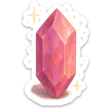 pink crystal with sparkles, soft painterly look, magical and radiant sticker