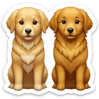 2 golden retrievers, one is yellow and light and one is dark snf brown sticker