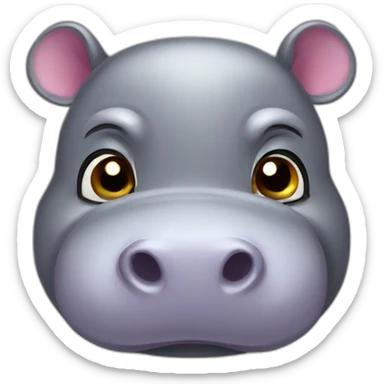 cute hippopotamus sticker