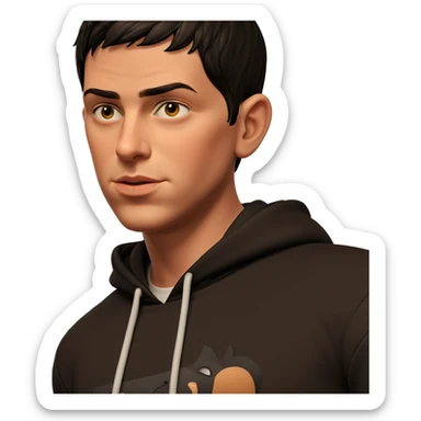 boy in black hoodie sticker