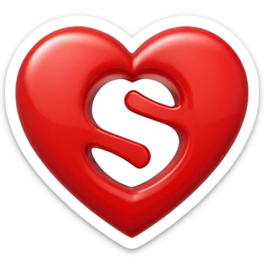 The Letter S in a Heart sticker