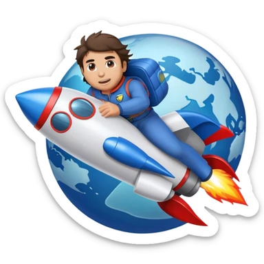 nadal riding a rocket ship boom! sticker