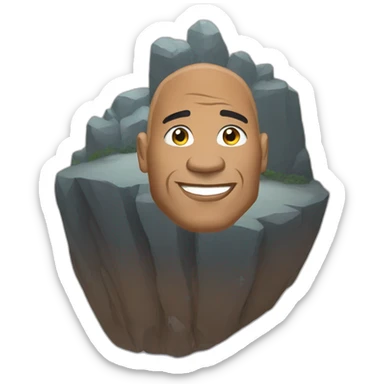 The rock on a rock sticker