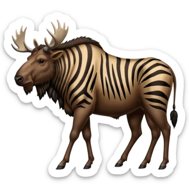 Realistic wildebeest-Buffalo-Zebra-moose-hybrid, full body sticker