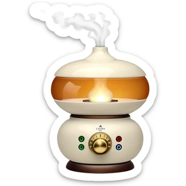 small aroma lamp with steam rising sticker