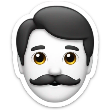 homme blanc avec une moustache de couleur noir de forme rectangulair sticker