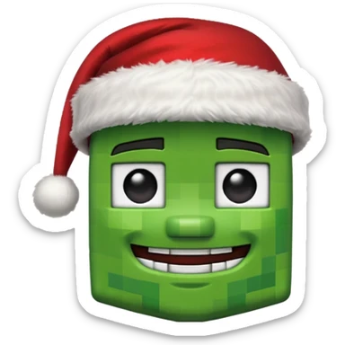 minecraft creeper with santa hat sticker